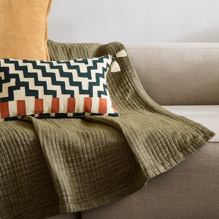 Linen Cotton Solid Throw | West Elm
