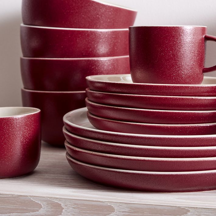 Kaloh Dinner Plate Burgundy Set West Elm