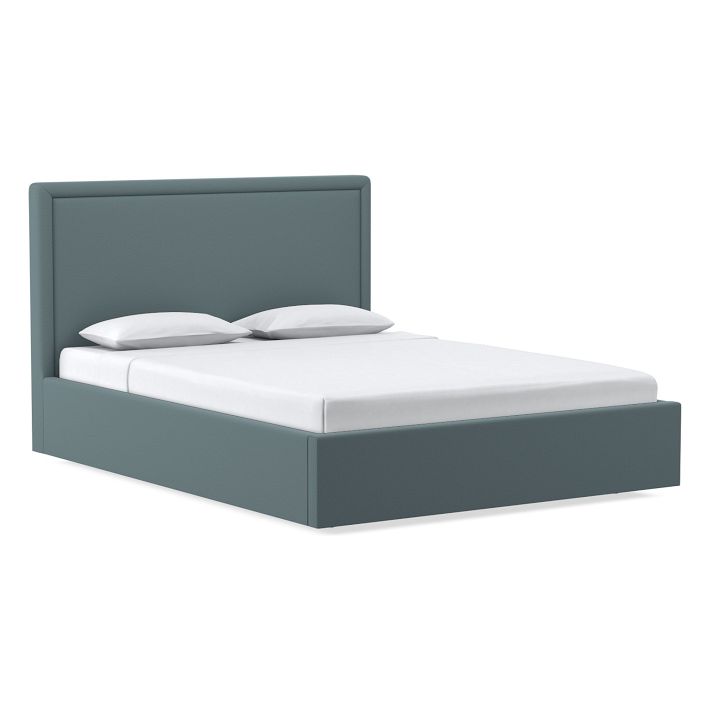 Open Box Emmett Border Tufted Low Profile Bed West Elm low-profile-platform-bed-with-headboard-in-cherry-etsy-twin-bed-frame