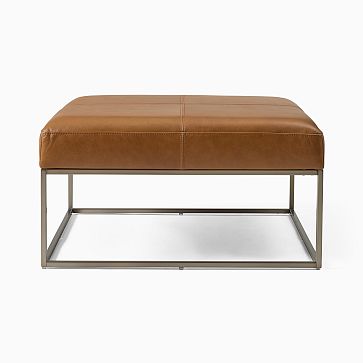 Square Leather Ottoman
