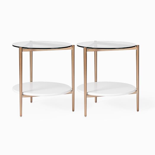 west elm glass end table