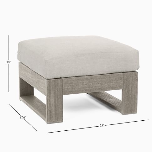 Portside Outdoor Ottoman | West Elm