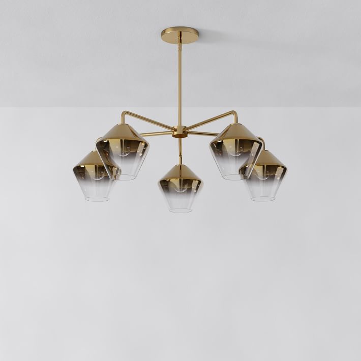 sculptural 5 light chandelier