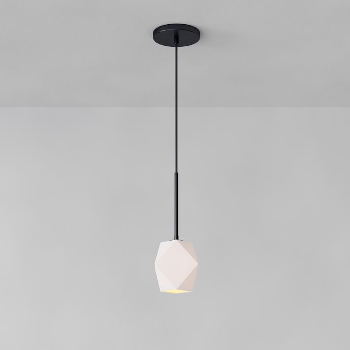 west elm sculptural glass faceted pendant