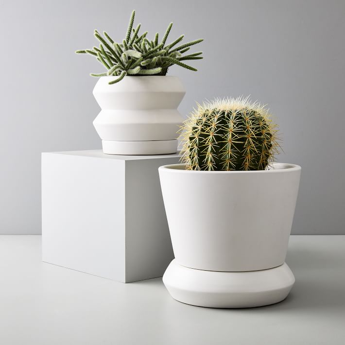 white table top planter