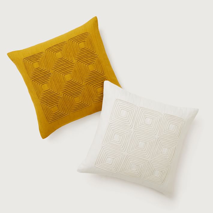 Corded Grid Pillow Cover West Elm