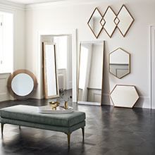 modern wall of mirrors