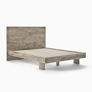 Anton Solid Wood Bed - Graywashed | West Elm