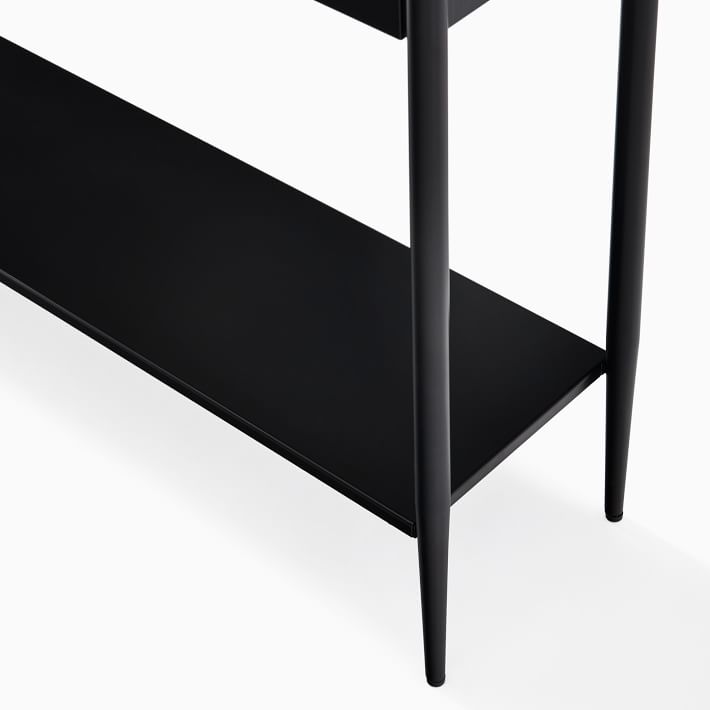 west elm black metal console table