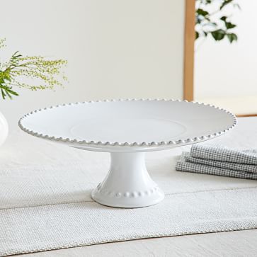 Costa Nova Pearl White Stoneware Cake Stand | West Elm