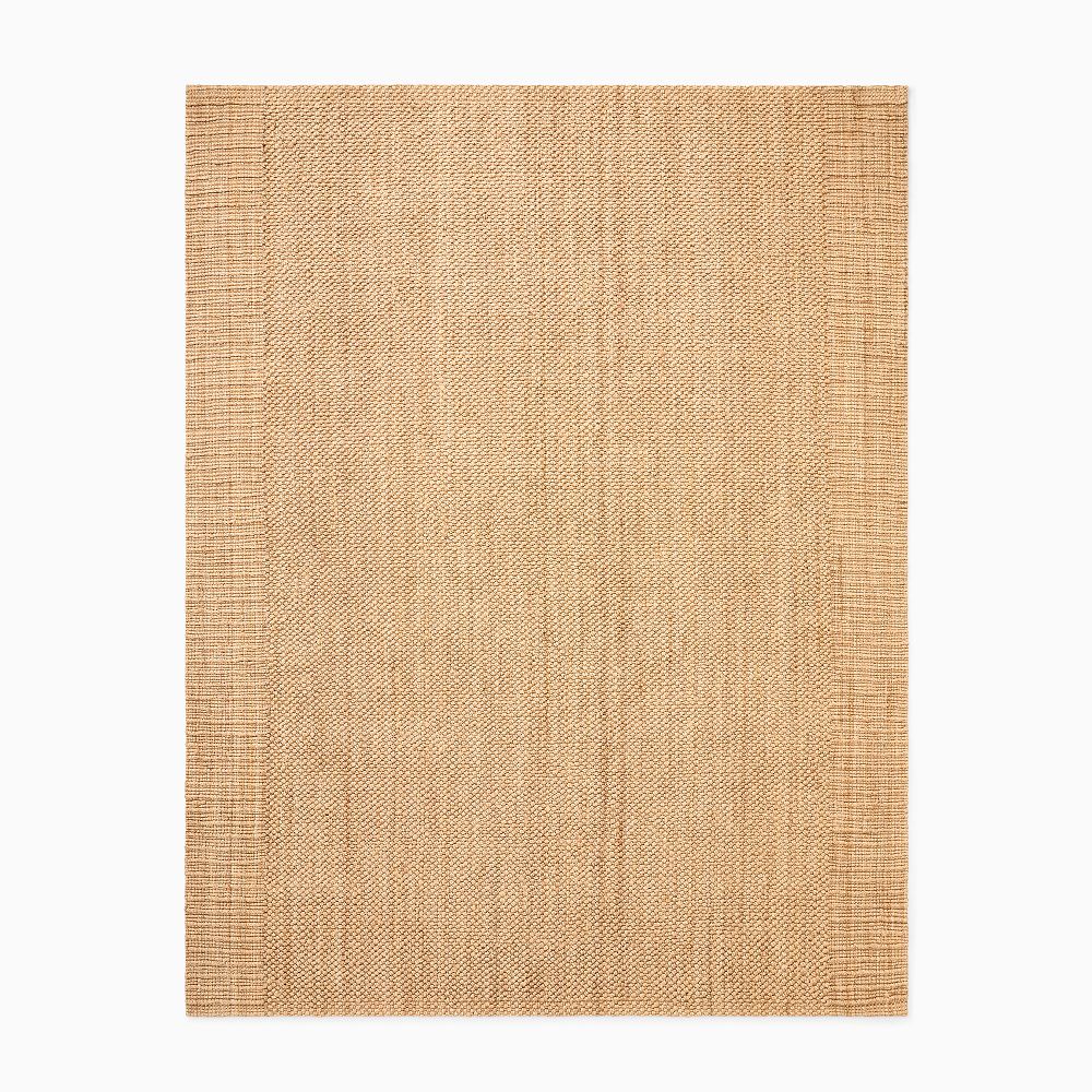 Jute Boucle Stripe Border Rug West Elm