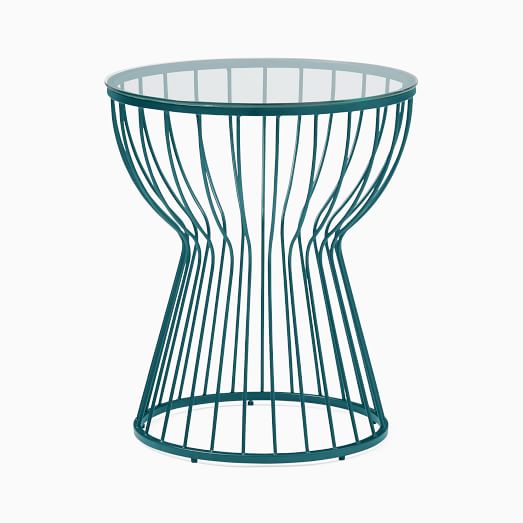 west elm blue side table