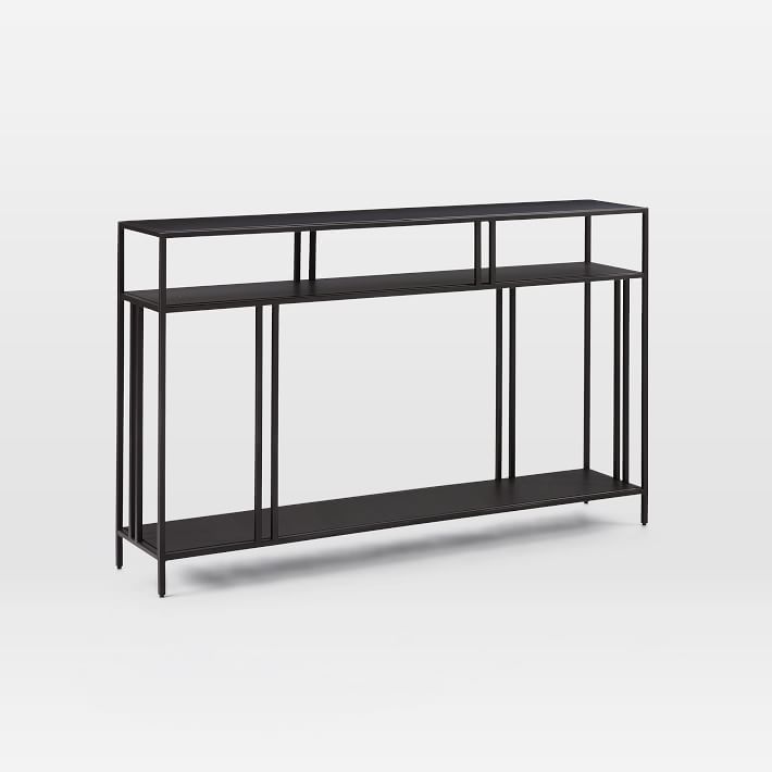 west elm black metal console table