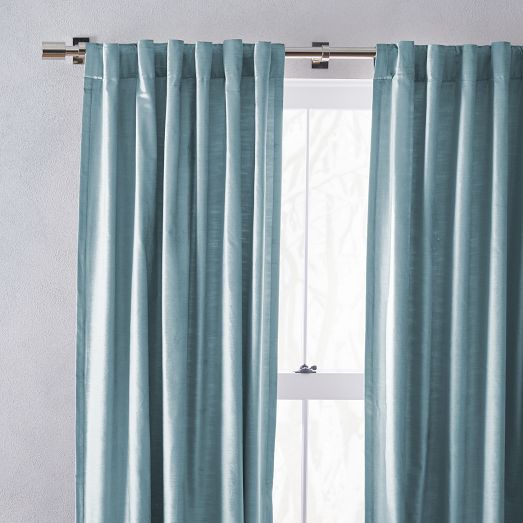 Lustre Velvet Curtain - Golden Oak | West Elm