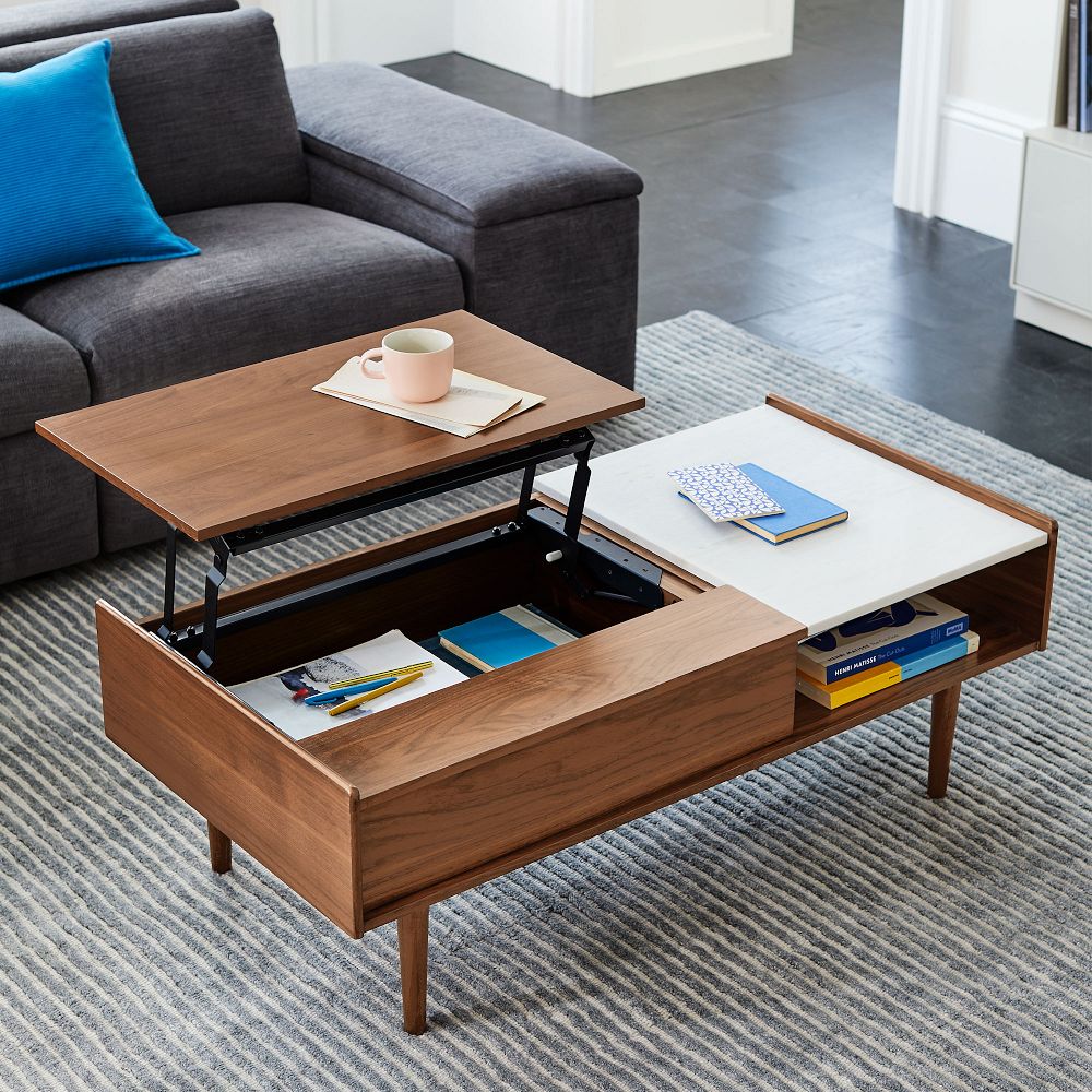 Mid-Century Pop-Up Coffee Table (48