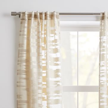 Textured Clipped Jacquard Curtain - Belgian Flax | West Elm