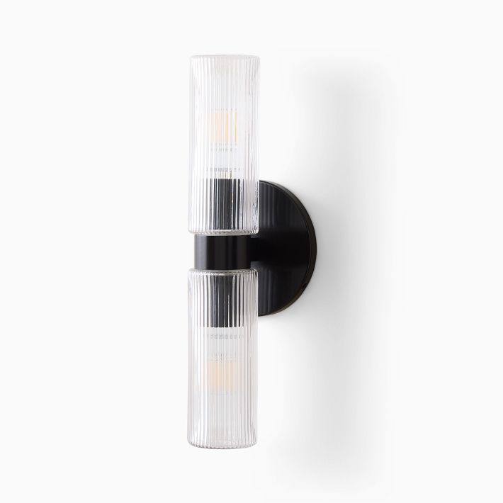 Fluted Double Short Indoor/Outdoor Sconce (3") West Elm