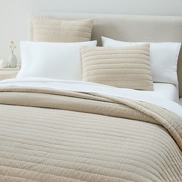 Cotton Velvet Pick Stitch Quilt & Shams | West Elm