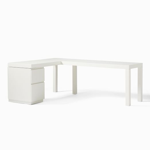 white lacquer corner desk