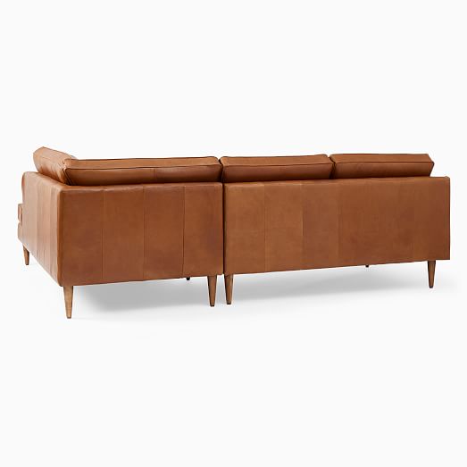 Drake Leather 2Piece Terminal Chaise Sectional (100") West Elm