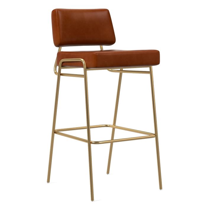 Wire Frame Leather Bar & Counter Stools West Elm