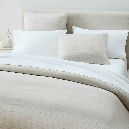 European Flax Linen Graduated Stripe Duvet Cover & Shams - Clearance ...