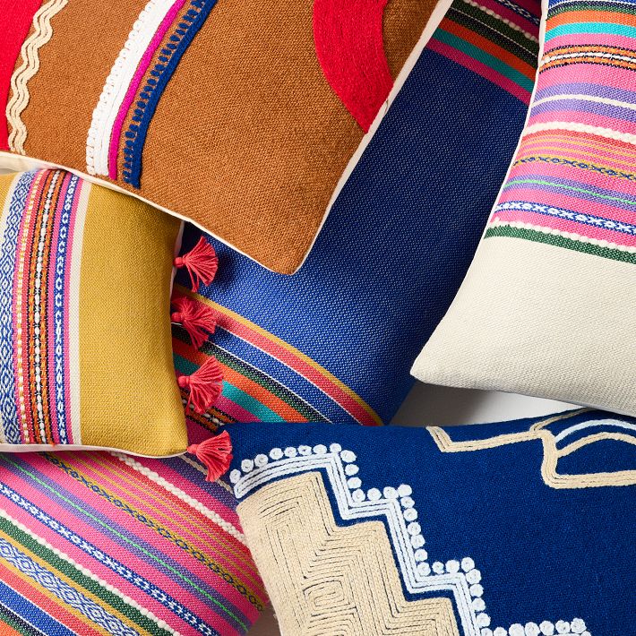 Diego Olivero Wool & Cotton Envelope Embroidered Pillow Cover West Elm