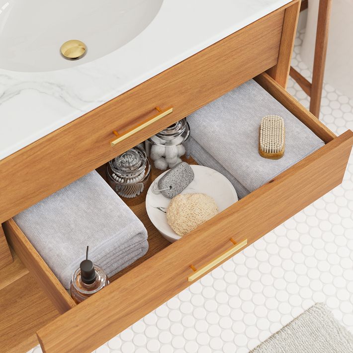 MidCentury Open Storage Double Bathroom Vanity (63") Acorn West Elm
