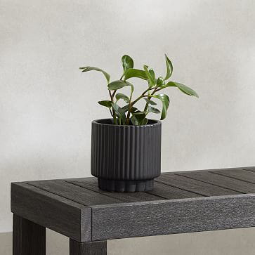 Fluted Planter, Black, Extra Small
