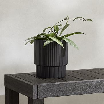 Fluted Planter, Black, Small