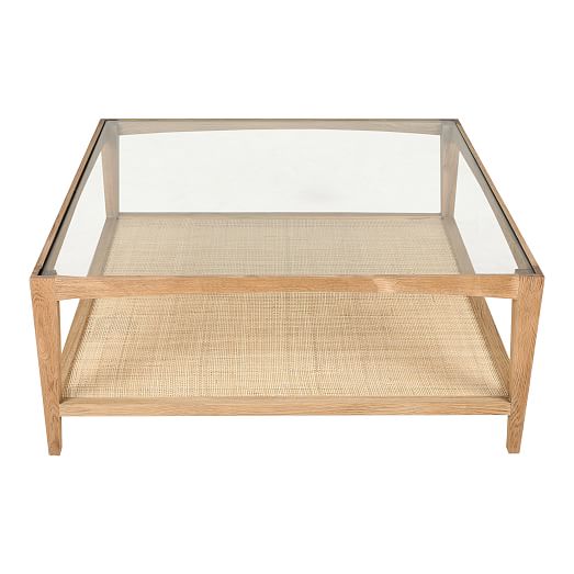 Cane Shelf Coffee Table Modern Living Room Furniture West Elm