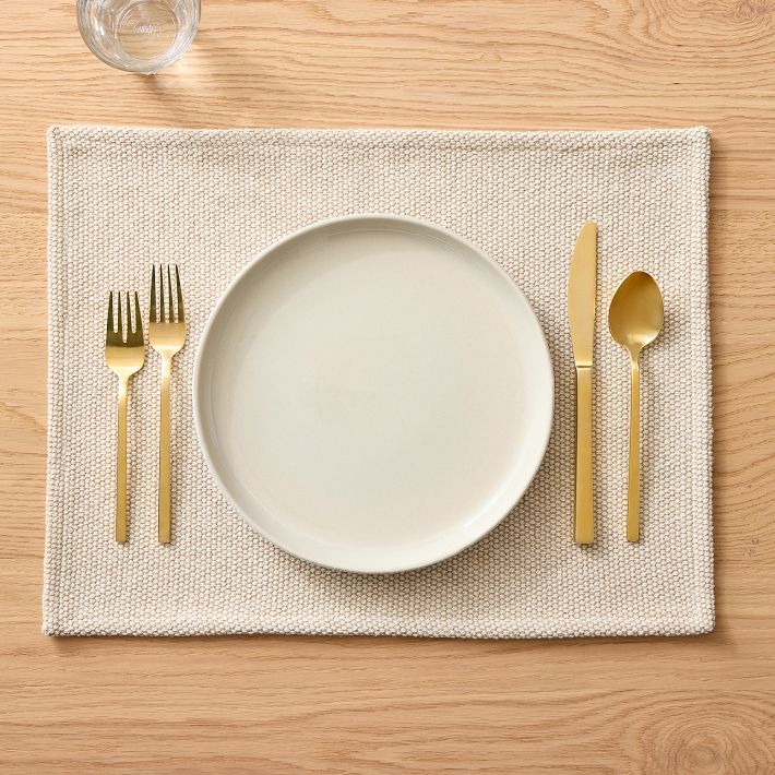 Textured Canvas Cotton Placemat Sets | West Elm