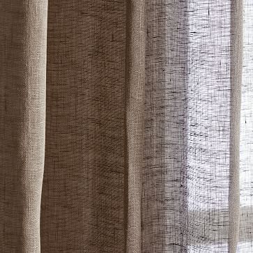 Sheer European Flax Linen Curtain - Mocha | West Elm