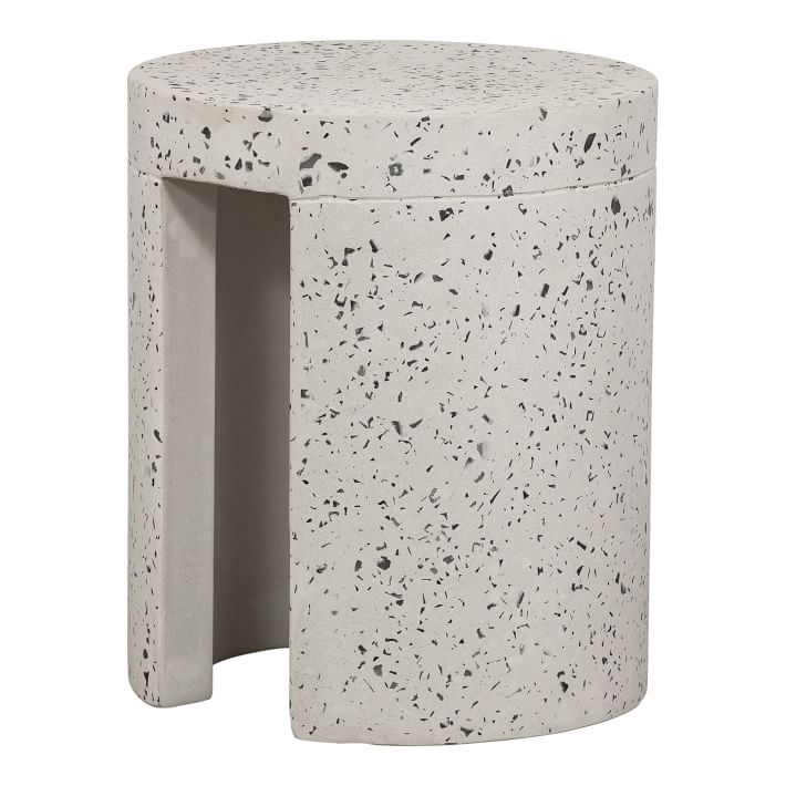 Terrazzo Concrete Outdoor Stool West Elm
