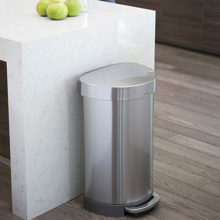 simplehuman SemiRound Liner Rim Trash Can West Elm