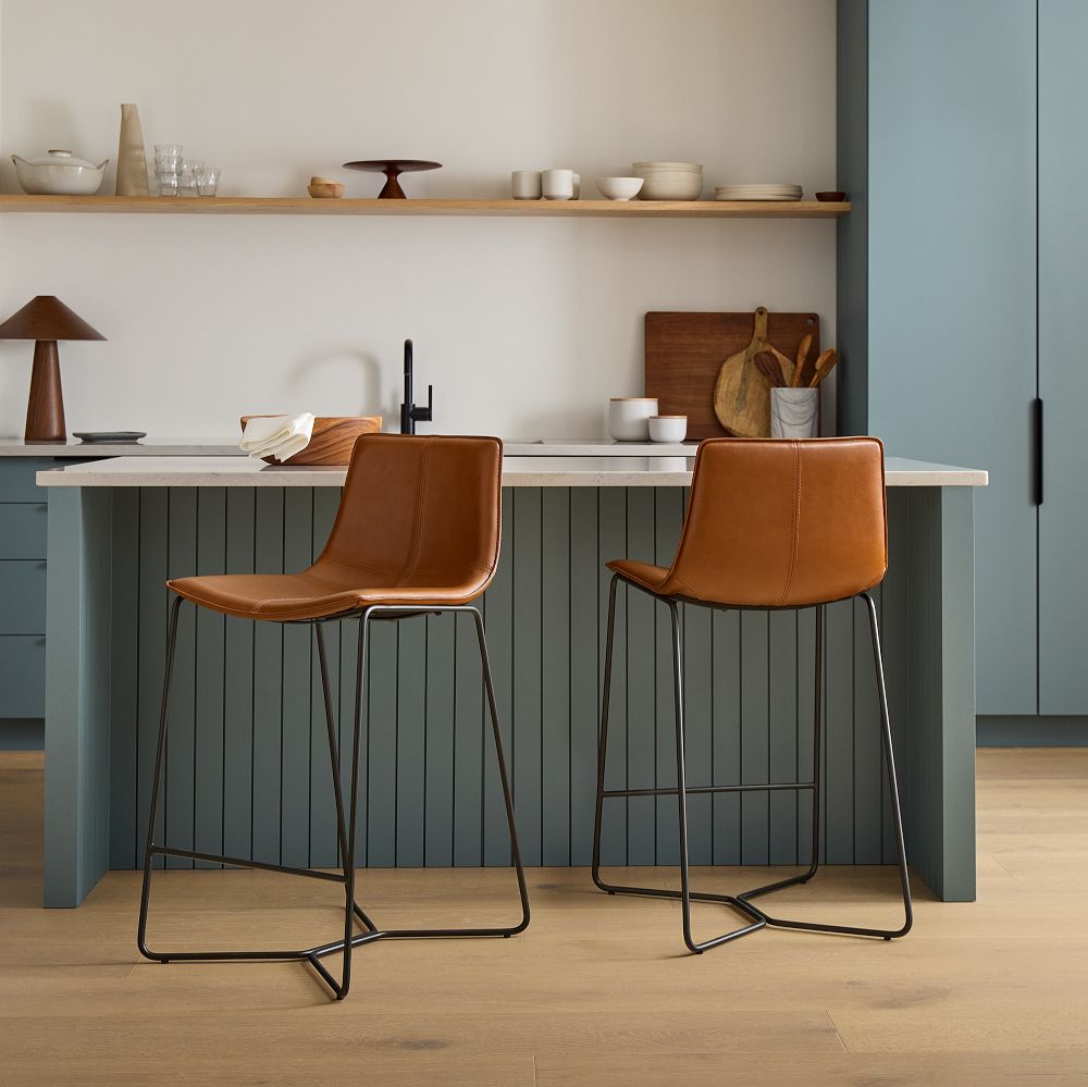 Slope Leather Bar & Counter Stools West Elm