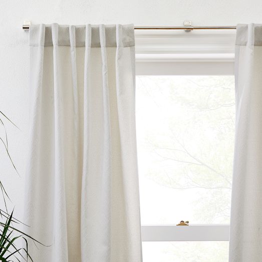 Ripple Jacquard Curtain - Gray Fog | West Elm