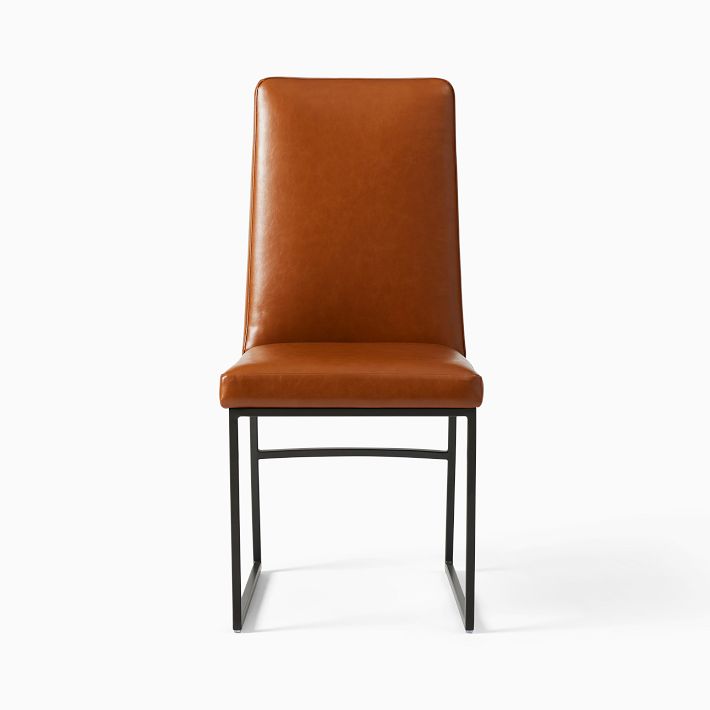 Range Leather High-Back Dining Chair | West Elm