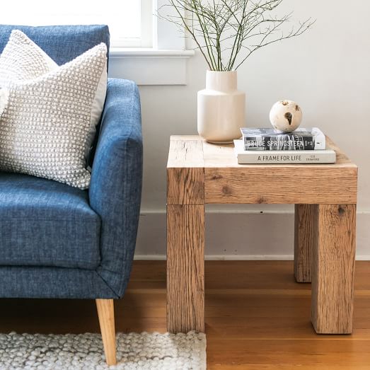 reclaimed wood corner table