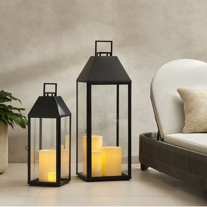 Outdoor Flickering Flameless Pillar Candles West Elm