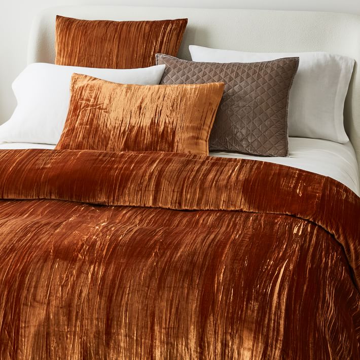 Crinkle Velvet Duvet Cover & Shams West Elm