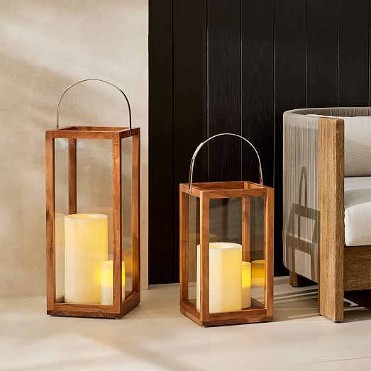Outdoor Flickering Flameless Pillar Candles West Elm