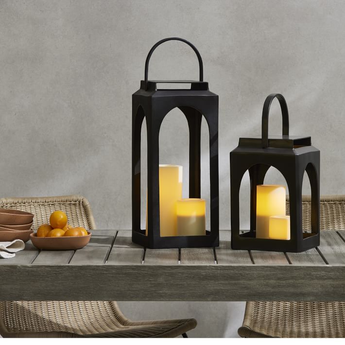 Outdoor Flickering Flameless Pillar Candles West Elm