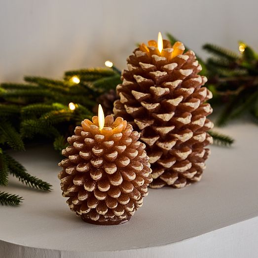 Pinecone Flameless Candles | West Elm