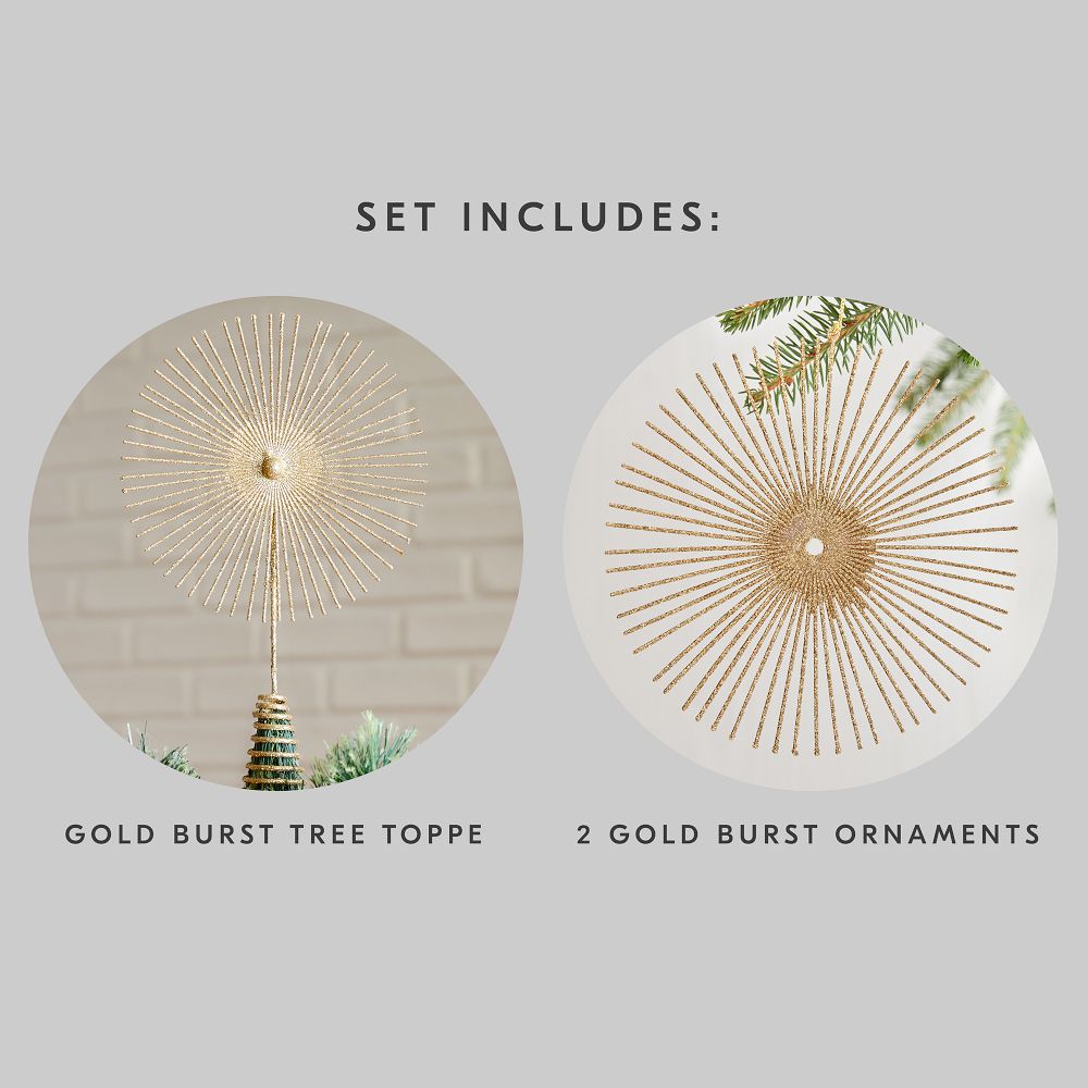 Gold Burst Tree Topper & Ornament Set West Elm