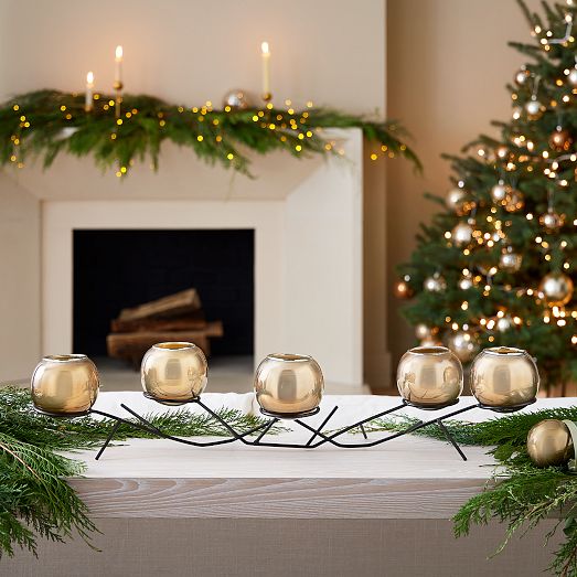 Brass & Glass Globe Centerpiece Gold Smoke West Elm