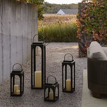 Nara Antique Bronze Metal Outdoor Lanterns | West Elm