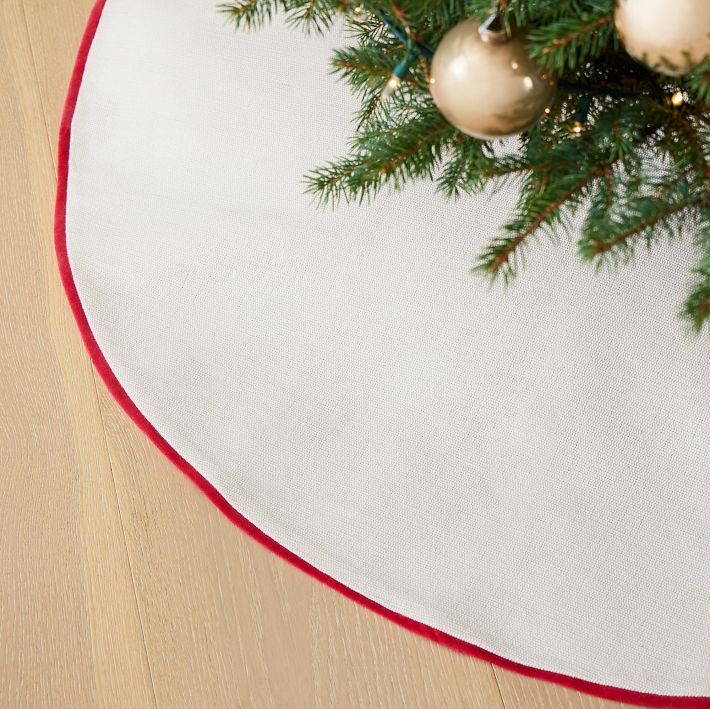 Cotton Jute Velvet Tree Skirt West Elm