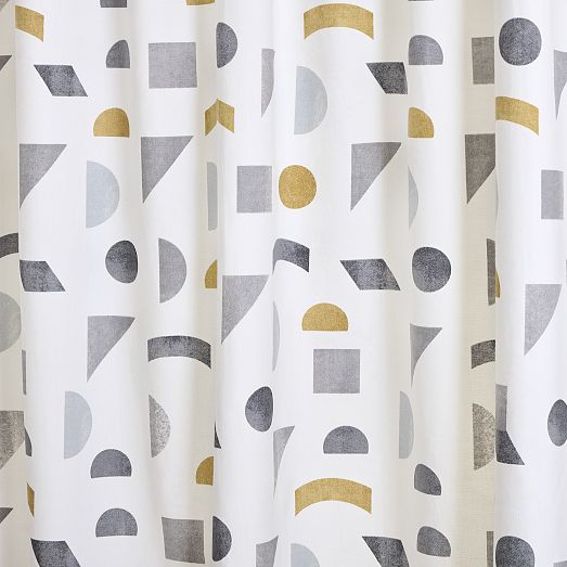 MidCentury Geo Shower Curtain West Elm