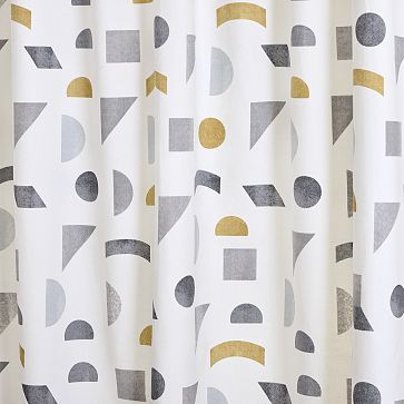 Mid-Century Geo Shower Curtain | West Elm